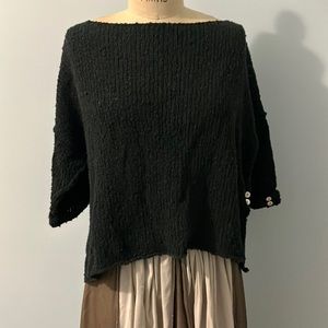 Amy Brill totally Brill sexy crop top 3/4 short sleeve sweater OS